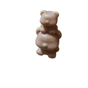 Hand-Carved Brown Soapstone Bear Figurine - Abstract & Minimalist Design
